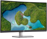 Dell S3221QS 32 Inch Curved 4K UHD, VA Ultra-Thin Bezel Monitor, AMD FreeSync, HDMI, DisplayPort, Built in Speakers, VESA Certified, Silver, Latest Edition