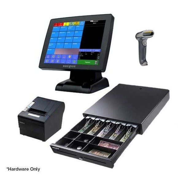 EasyPos EPPS202 POS Machine Bundle Offer [Capacitive Touch POS + Printer + Cash Drawer + MSR + VFD + Barcode Scanner]