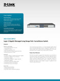 D-Link 16 port Gigabit ( 16 poe - 150 watts ) Long Range 250m PoE+ & 2 SFP ports Smart Switch / DGS-F1210-18PS-E