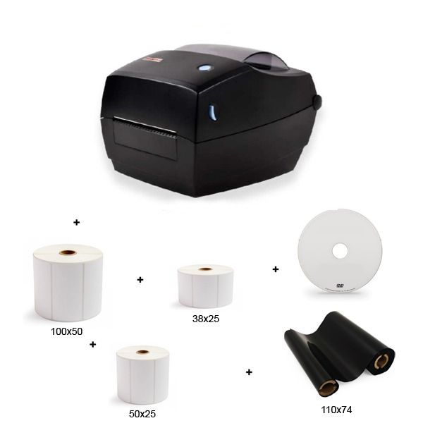 EasyPos LP420t Label Printer Starter Kit [Software + Ribbon + 3000 Lab ...